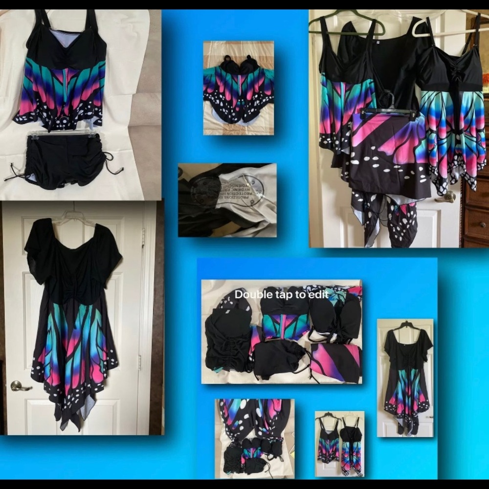 3x Butterfly swimsuit, bottom,  cover up, dress +